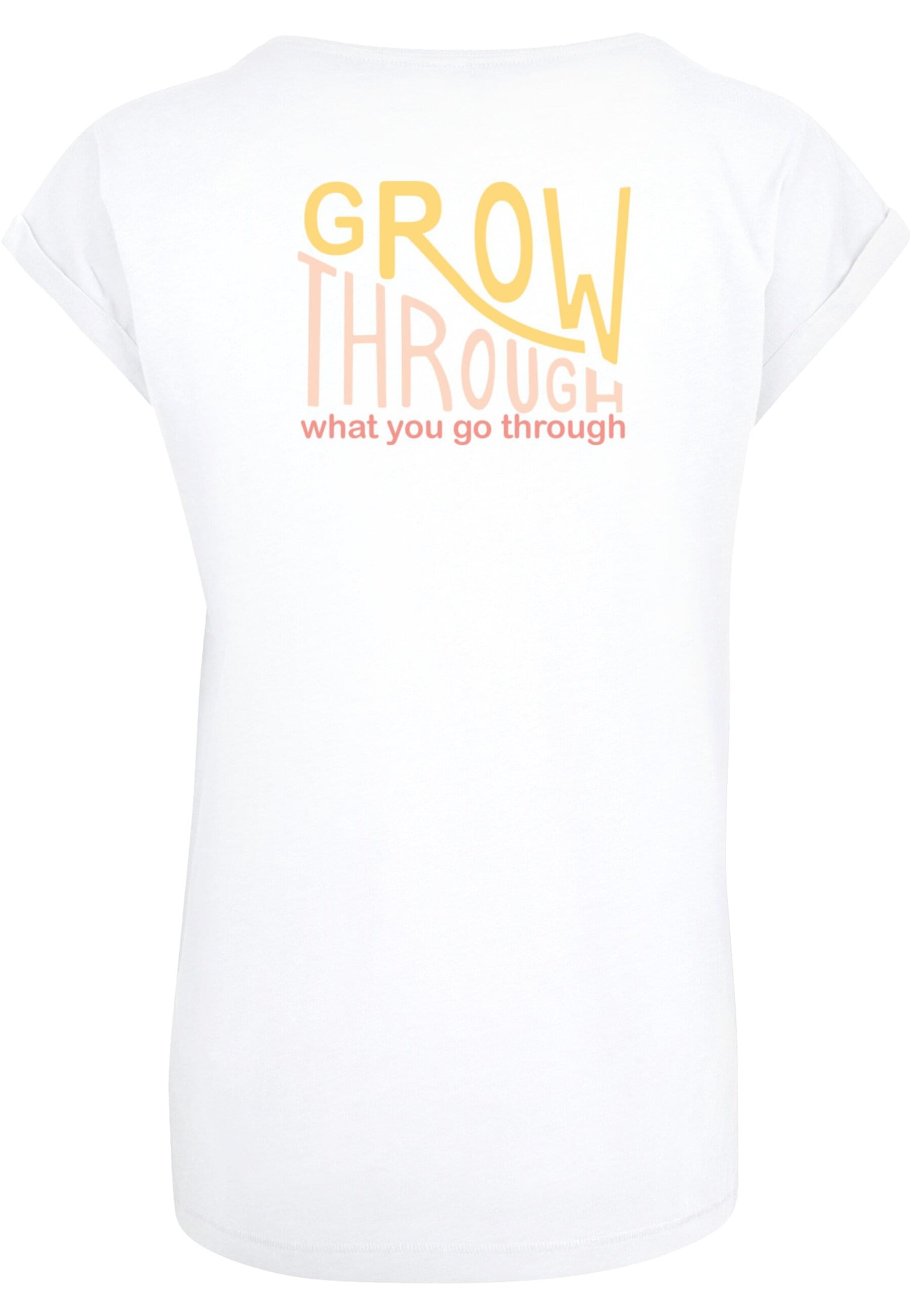 Merchcode T-Shirt 'Spring - Grow through' in Weiß