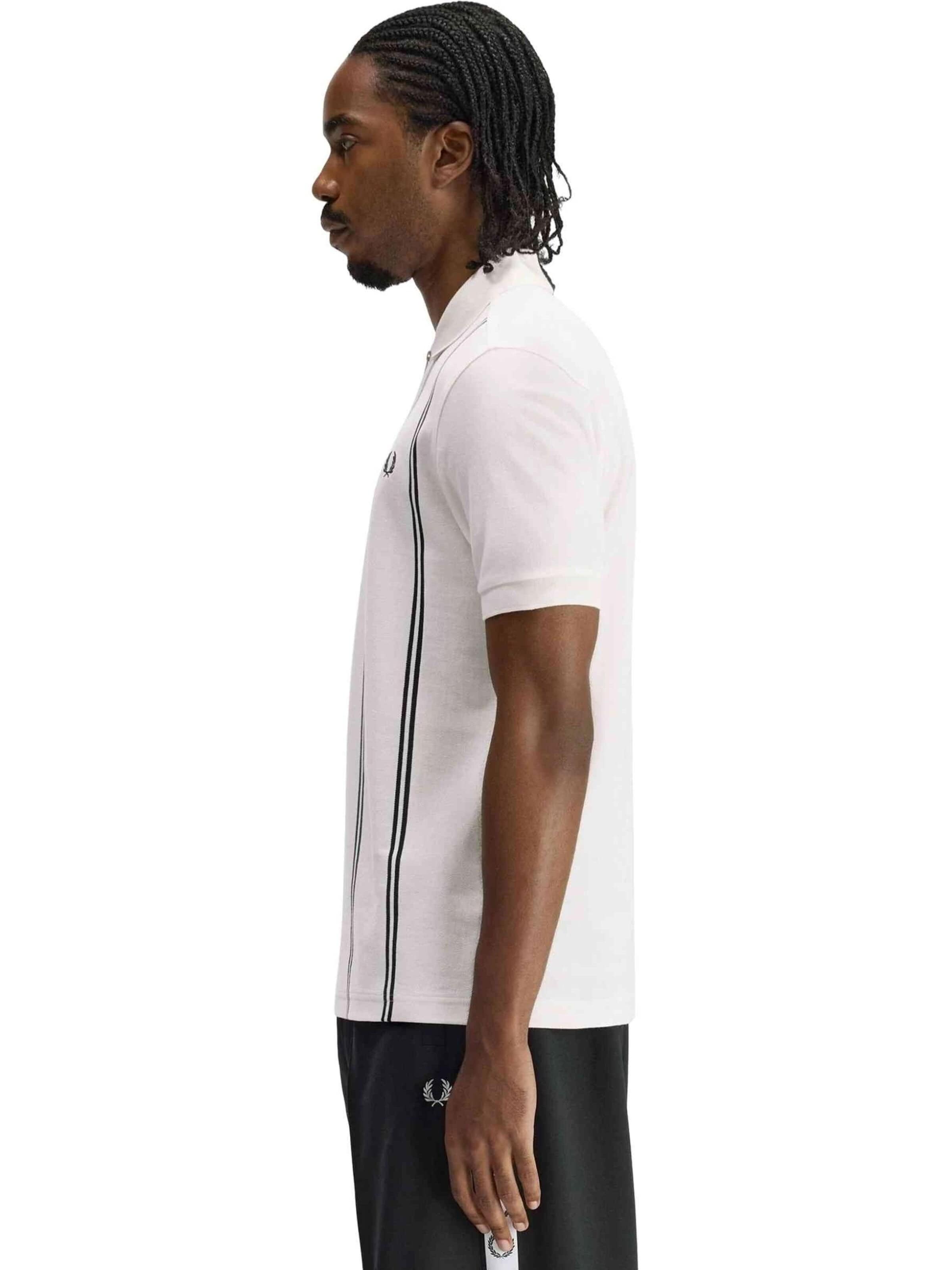 Maglietta 'Polo fred perry blanco vertical stripe polo shirt' di Fred Perry in bianco
