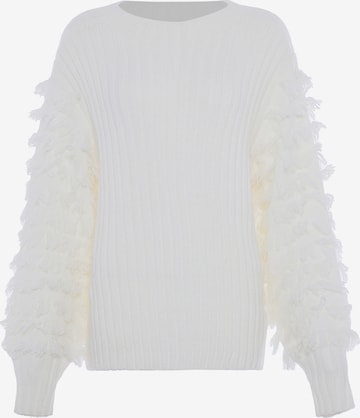 Pull-over faina en blanc : devant