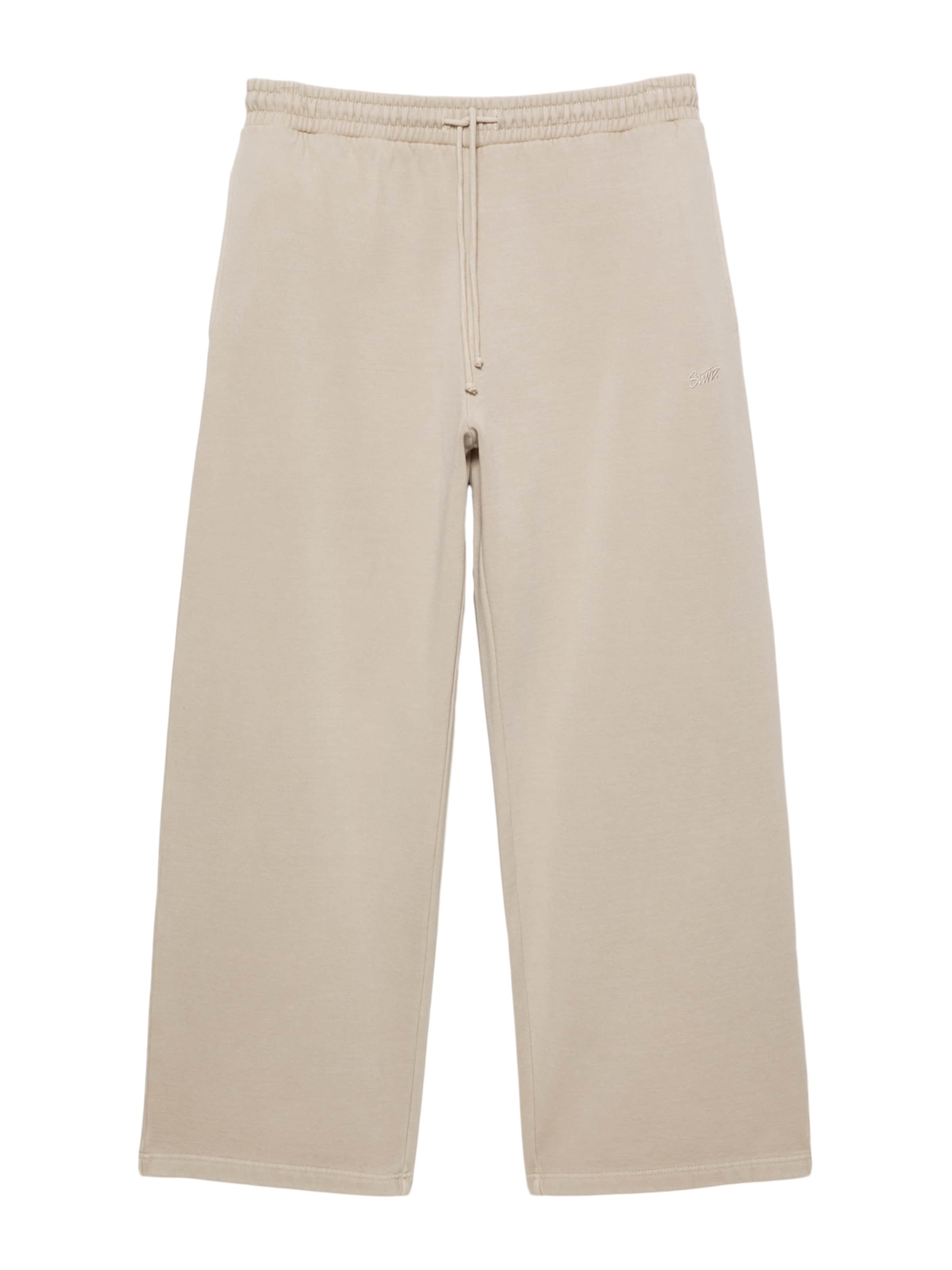 Pull&Bear Wide Leg Hose in Beige: Vorderseite