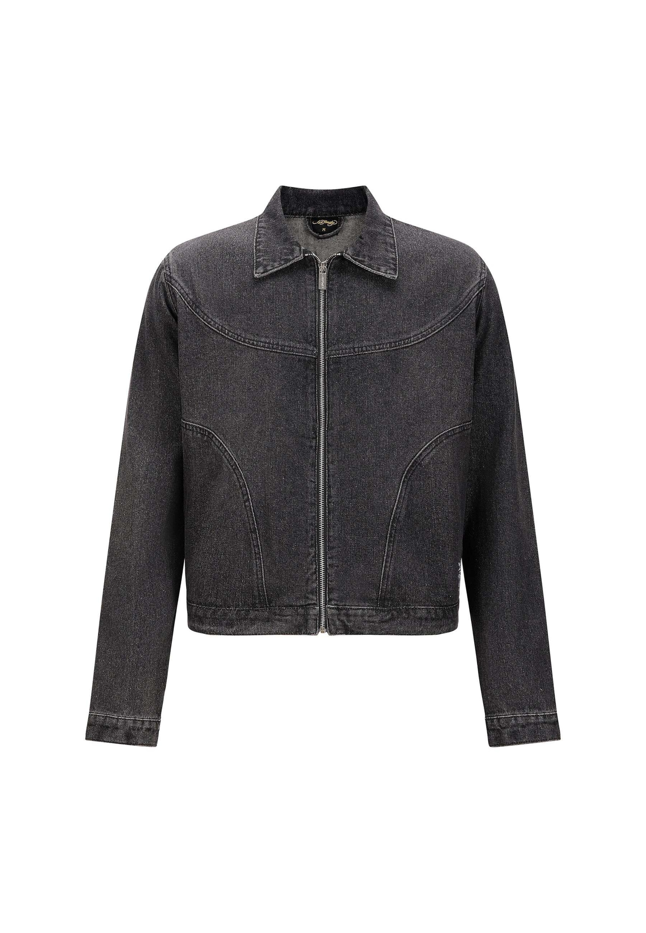 Ed Hardy Övergångsjacka 'Flammender Schädel' i svart: framsida