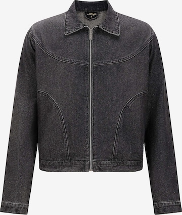 Ed HardyPrijelazna jakna 'Flammender Schädel' - crna boja: prednji dio