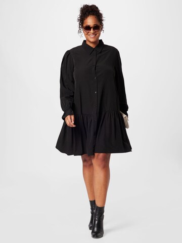 GLAMOROUS CURVE Košilové šaty – černá