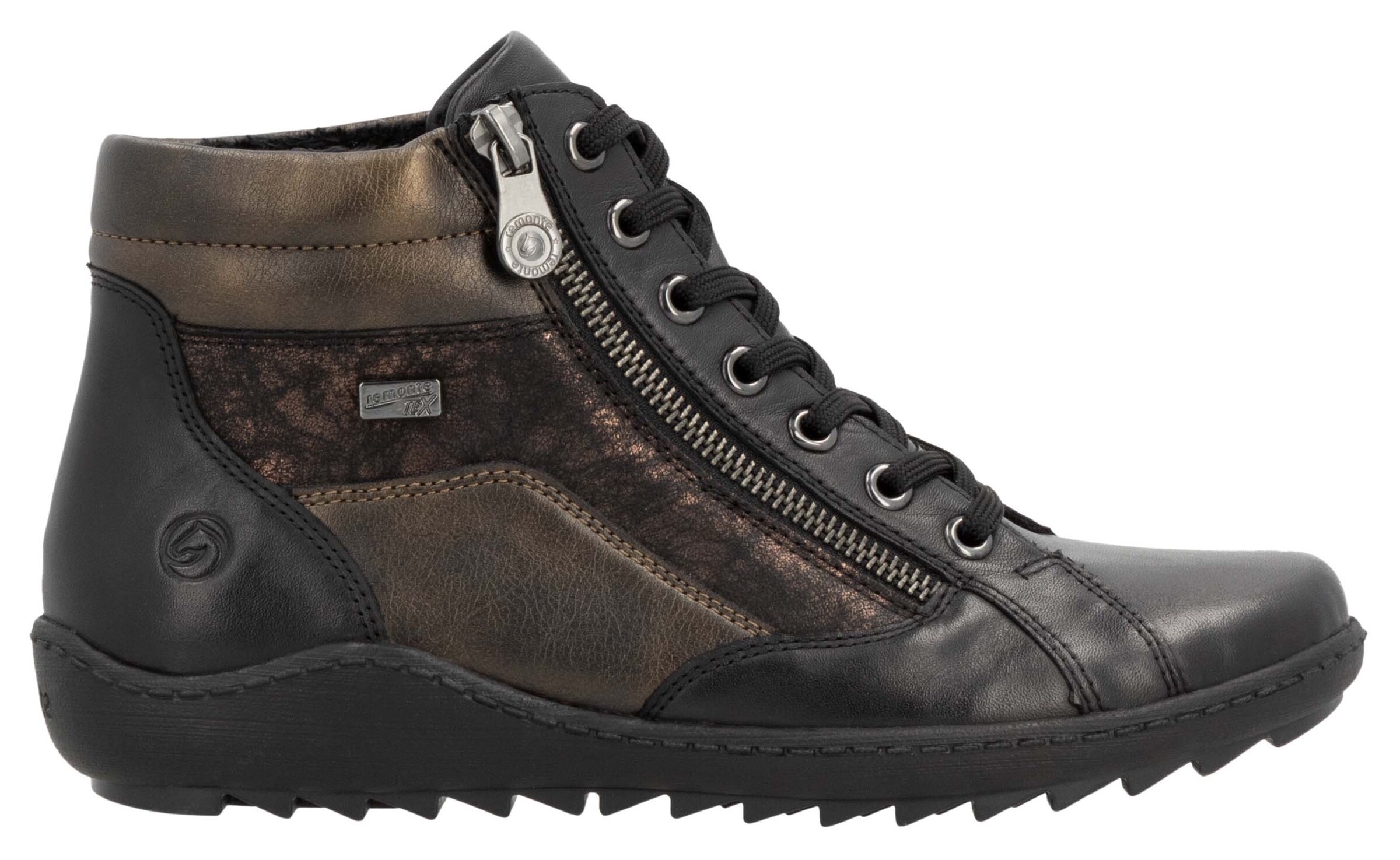 REMONTE Lace-Up Ankle Boots in Black