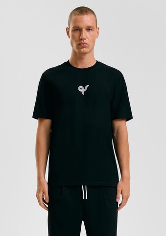 T-Shirt QS en noir : devant