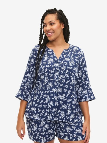 Zizzi Slaapshirt 'Mcecilie' in Blauw