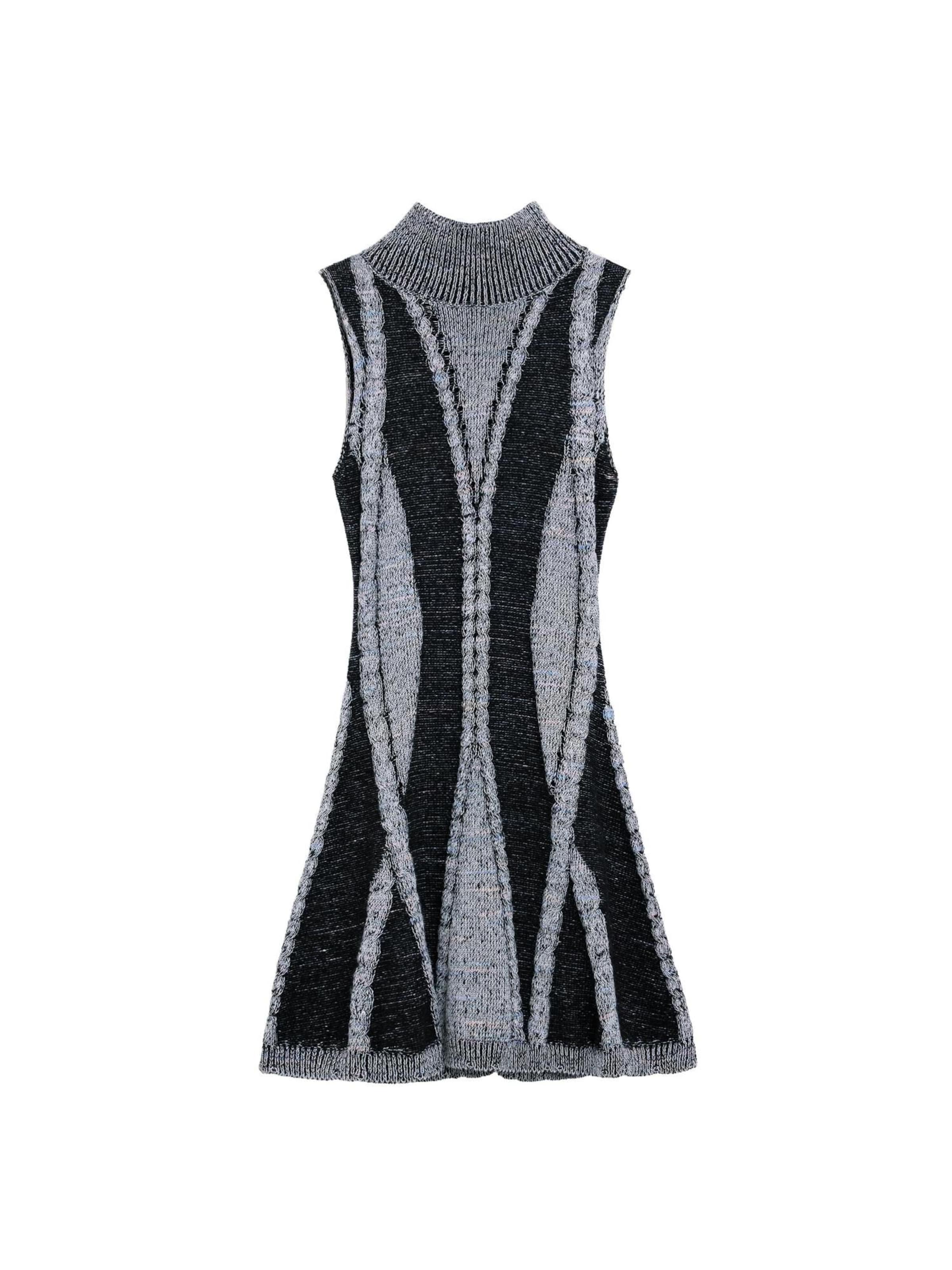 Desigual Pletené šaty, veľkosť L - sivá / čierna, Produkt