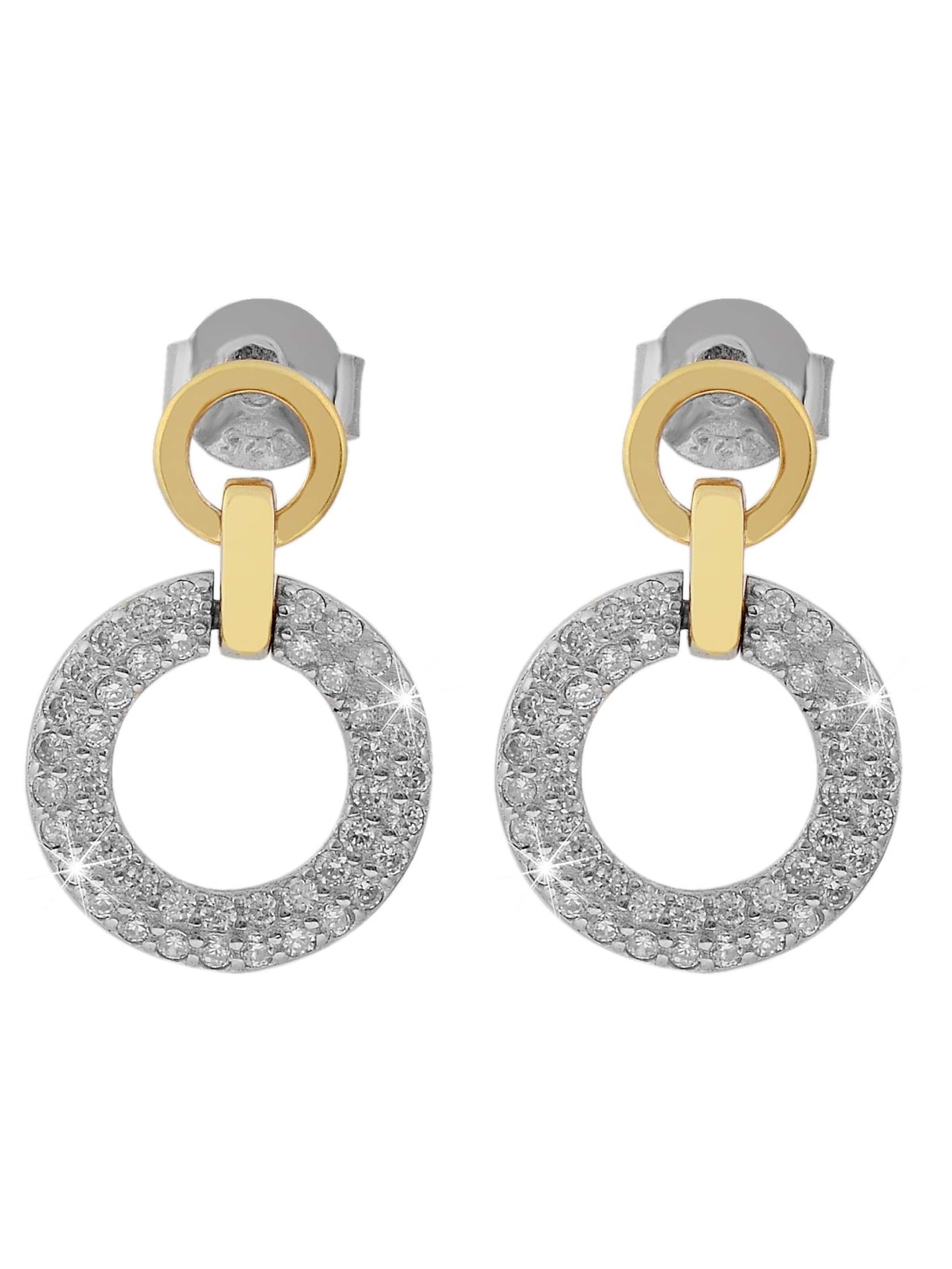 Akzent Earrings '"Leandra" aus 925 Sterlingsilber, rhodiniert, langlebig' in Mixed colors: front