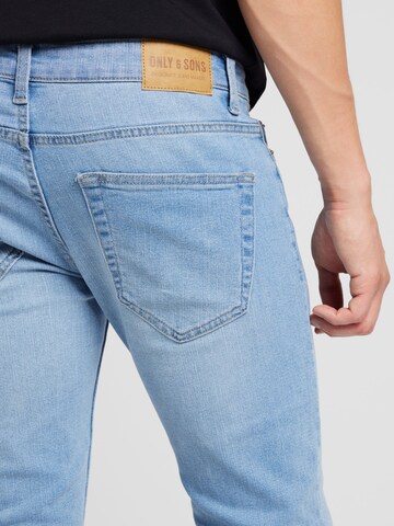 Only & Sons Skinny Jeans 'ONSWARP' in Blauw