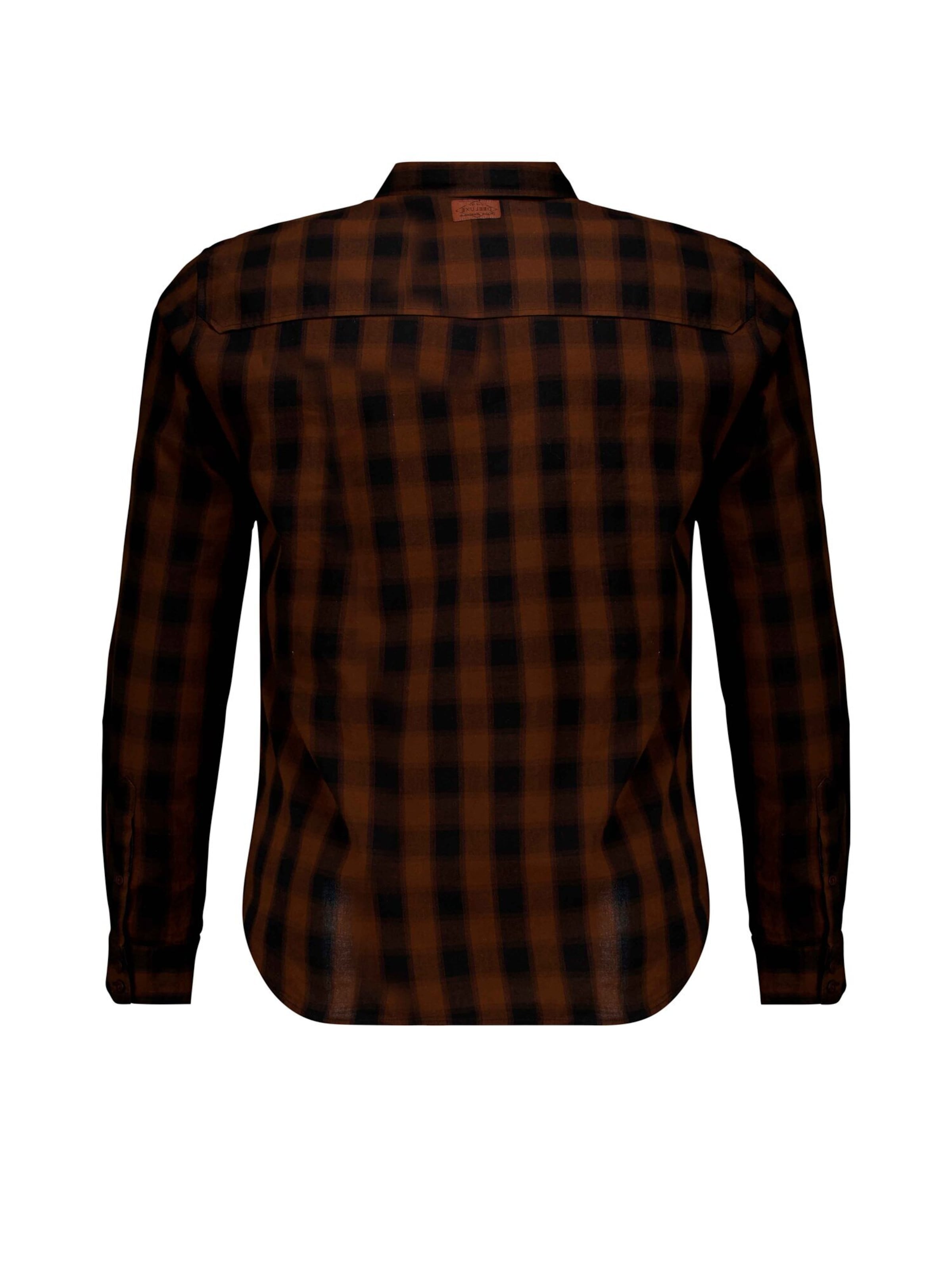 Coupe regular Chemise 'Pieter' Deeluxe en marron