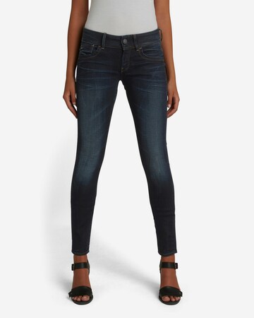 G-Star RAW Skinny Jeans 'Lynn Mid Skinny' in Blauw: voorkant