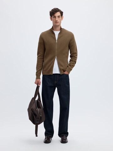 SELECTED Gebreid vest 'SLHDane' in Bruin
