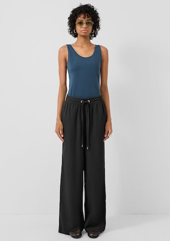 Wide Leg Pantalon QS en noir : devant
