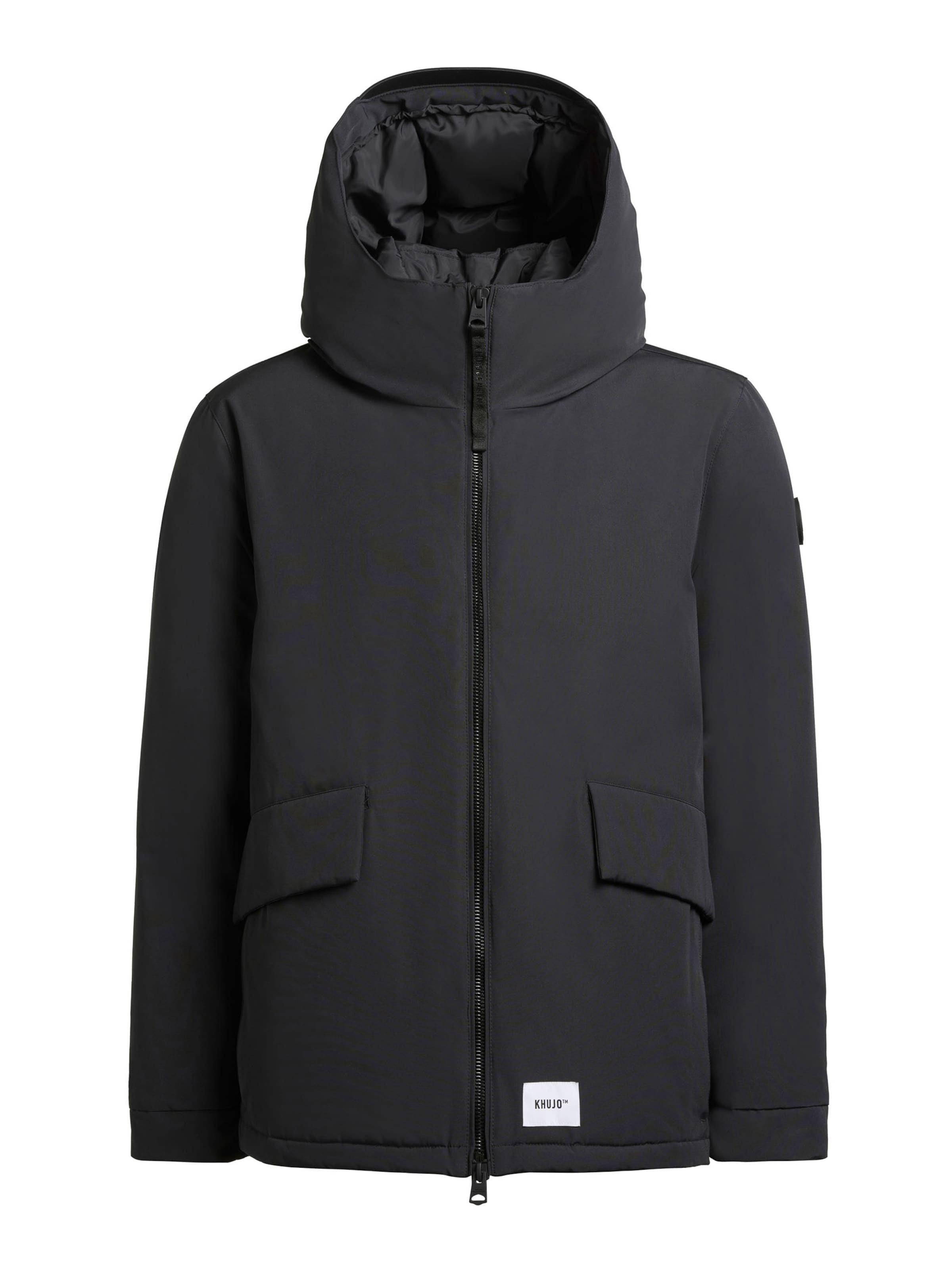 melns khujo Ziemas jaka 'Oreg': no priekšpuses