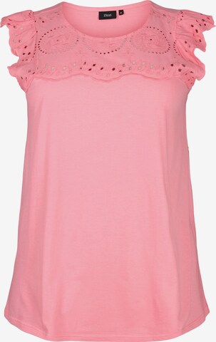 Zizzi Shirt 'CASY' in Pink: predná strana