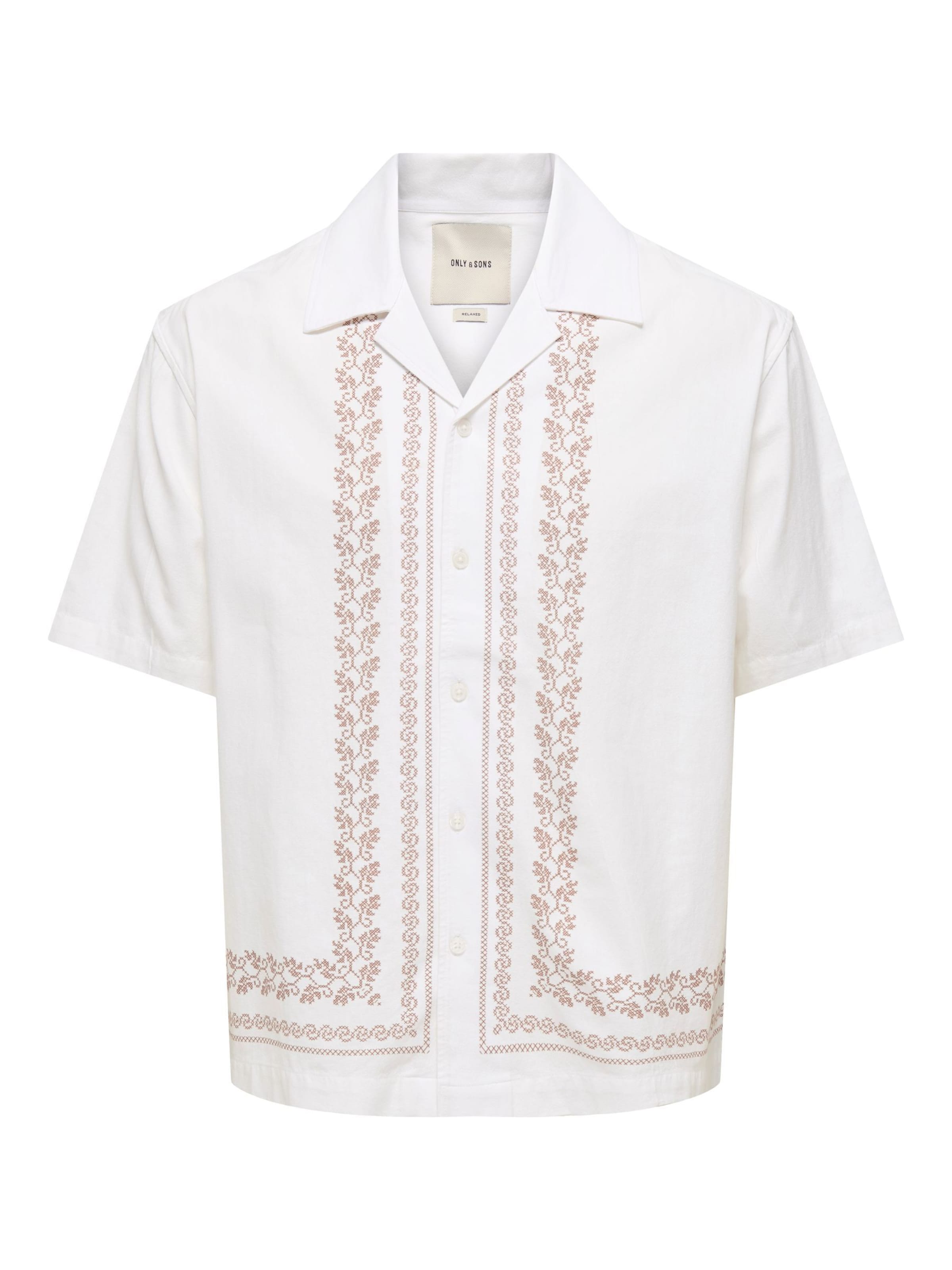 Only & Sons Chemise 'ONSNero' en L en cappuccino / blanc, Vue avec produit