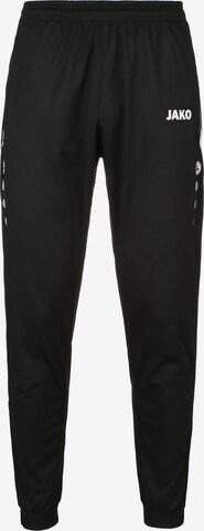 JAKO Tapered Workout Pants in Black: front