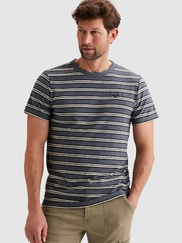 PME Legend T-shirt 'T-shirt with stripe pattern and embroidered logo' i grå
