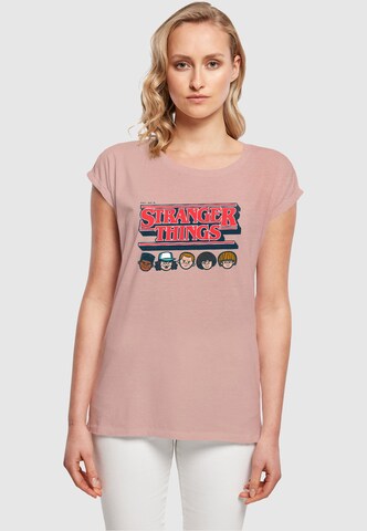 ABSOLUTE CULT Shirt 'Stranger Things - Caricature' in Rot: Vorderseite