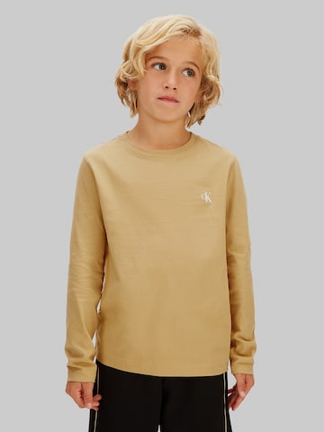 Calvin Klein Jeans Tričko – béžová: přední strana