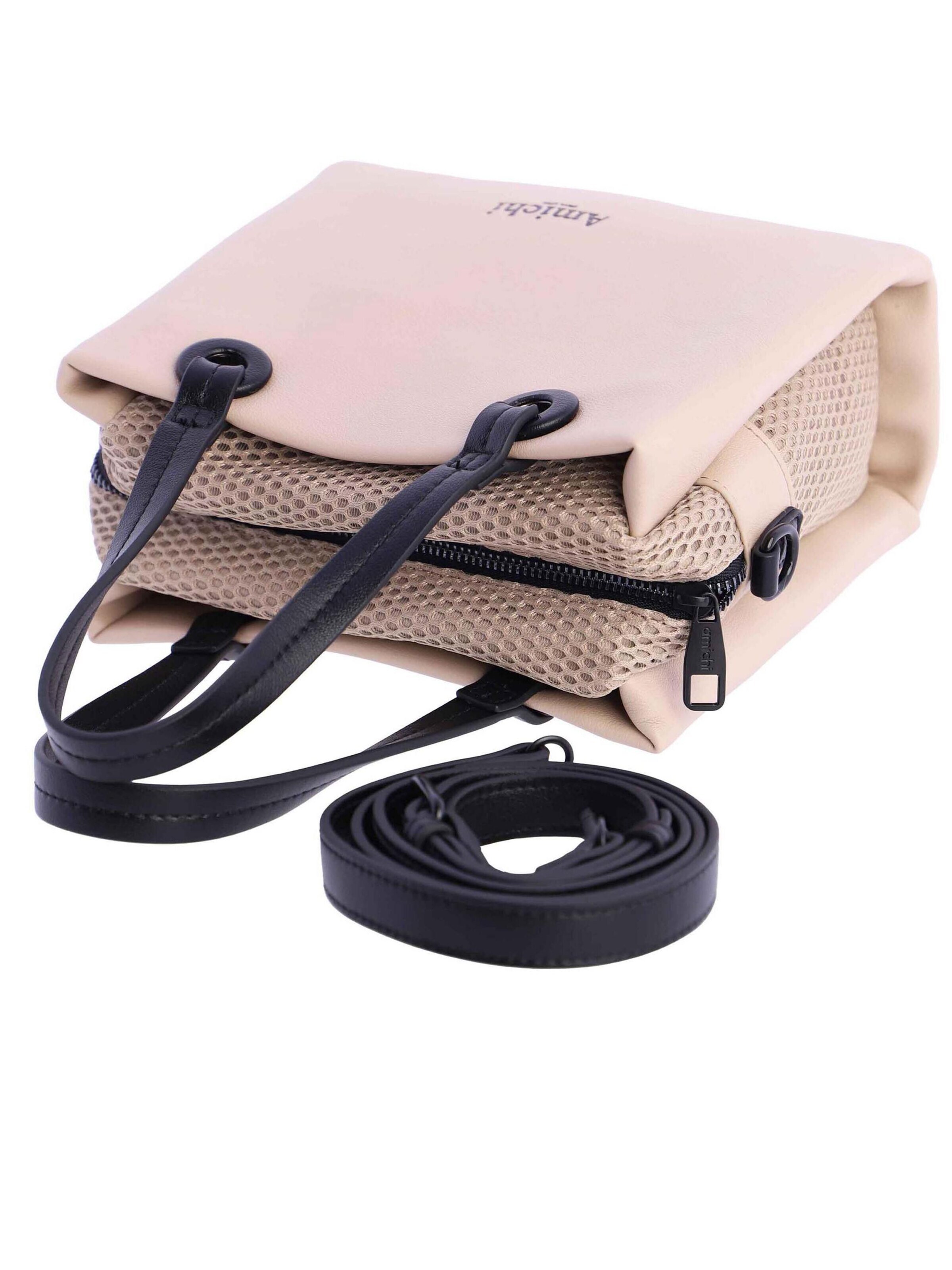 Amichi - Bolso de mano 'Bolso de mano para mujer Maui de piel sintética con cremallera' en beige