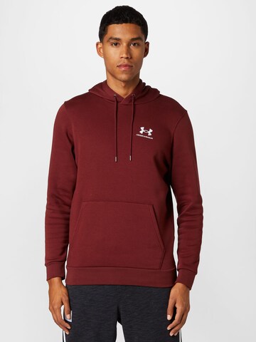 UNDER ARMOUR Sports sweatshirt 'Essential' in Red: front