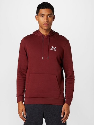 UNDER ARMOUR - Sweatshirt de desporto 'Essential' em vermelho: frente