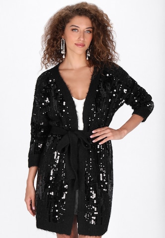 faina - Cárdigan en negro: frente