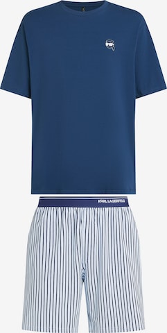 mėlyna Karl Lagerfeld Trumpa pižama 'Ikon': priekis