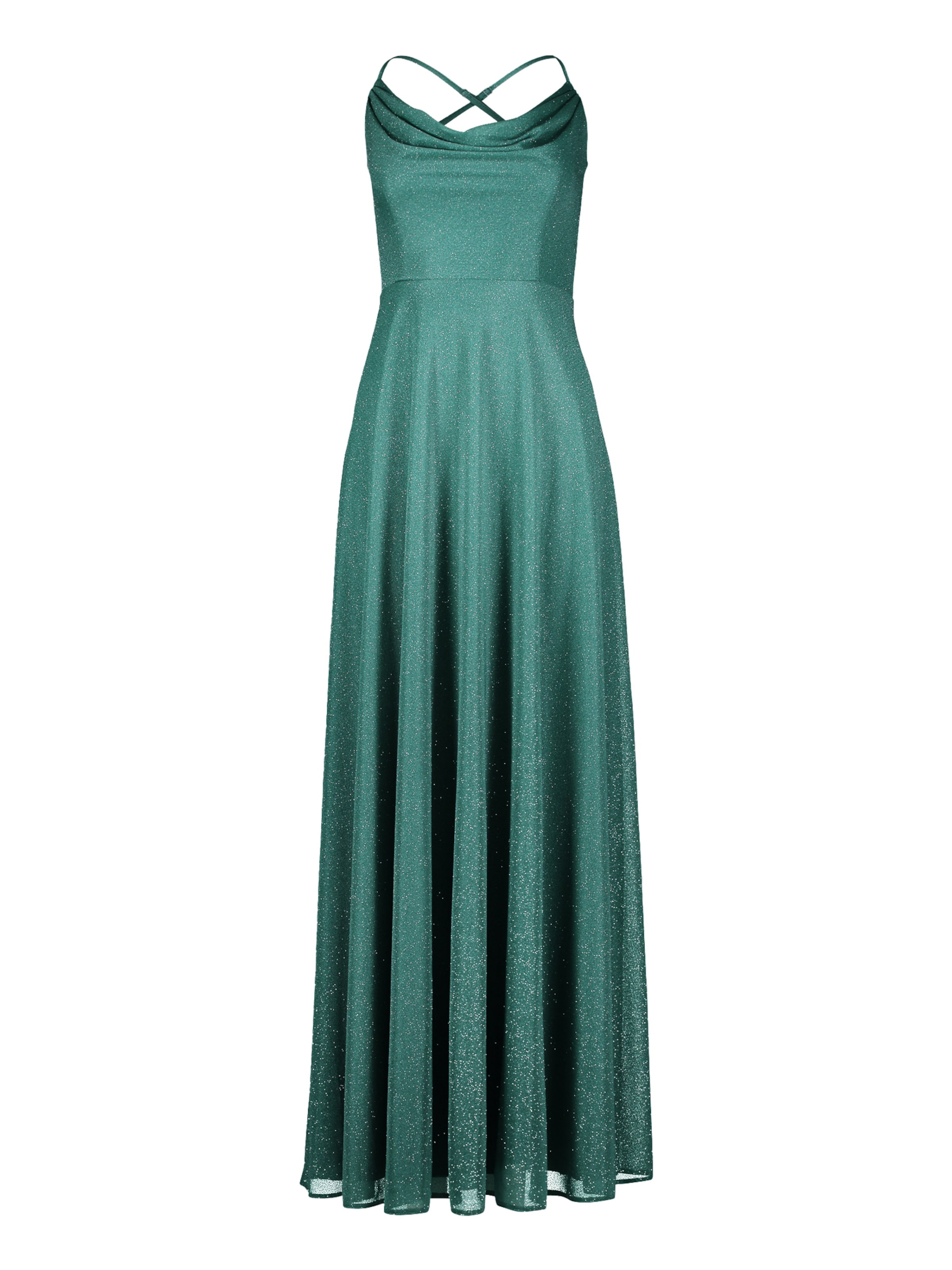 Vera Mont Abendkleid mit Wasserfallausschnitt in Grün: Vorderseite