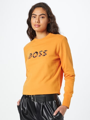 BOSS Orange Sweatshirt 'ELABOSS' in Yellow: front