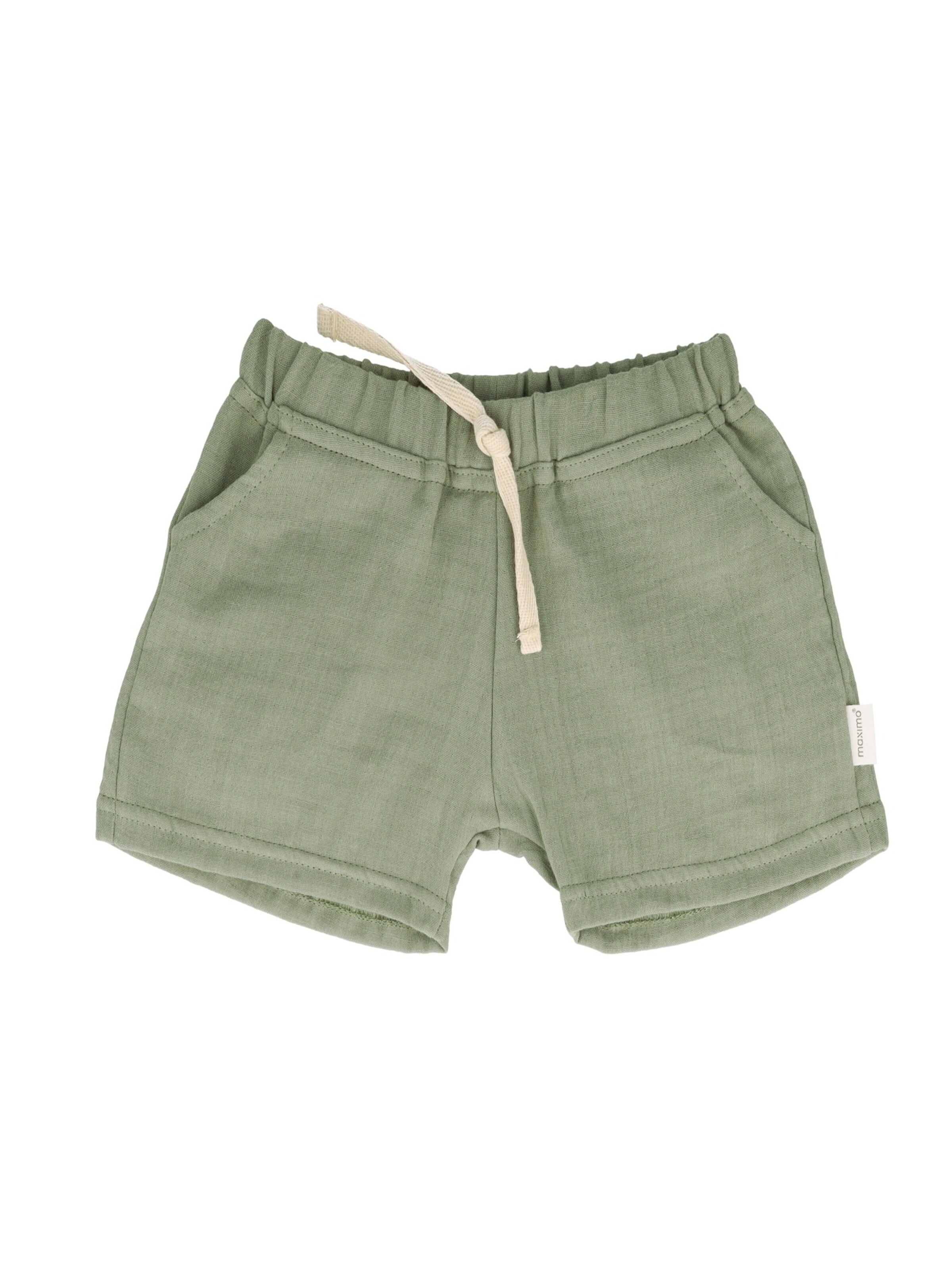 MAXIMO Regular Pants 'GOTS BABY BOY-Shorts Musselinstoff' in Green: front