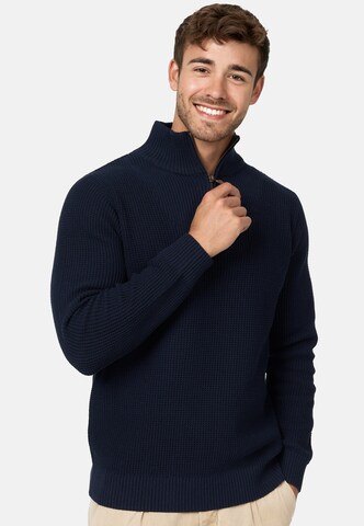 INDICODE JEANS Pullover 'Yassip' in Blau: predná strana