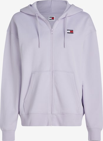 Tommy Jeans Zip-Up Hoodie in Purple: front