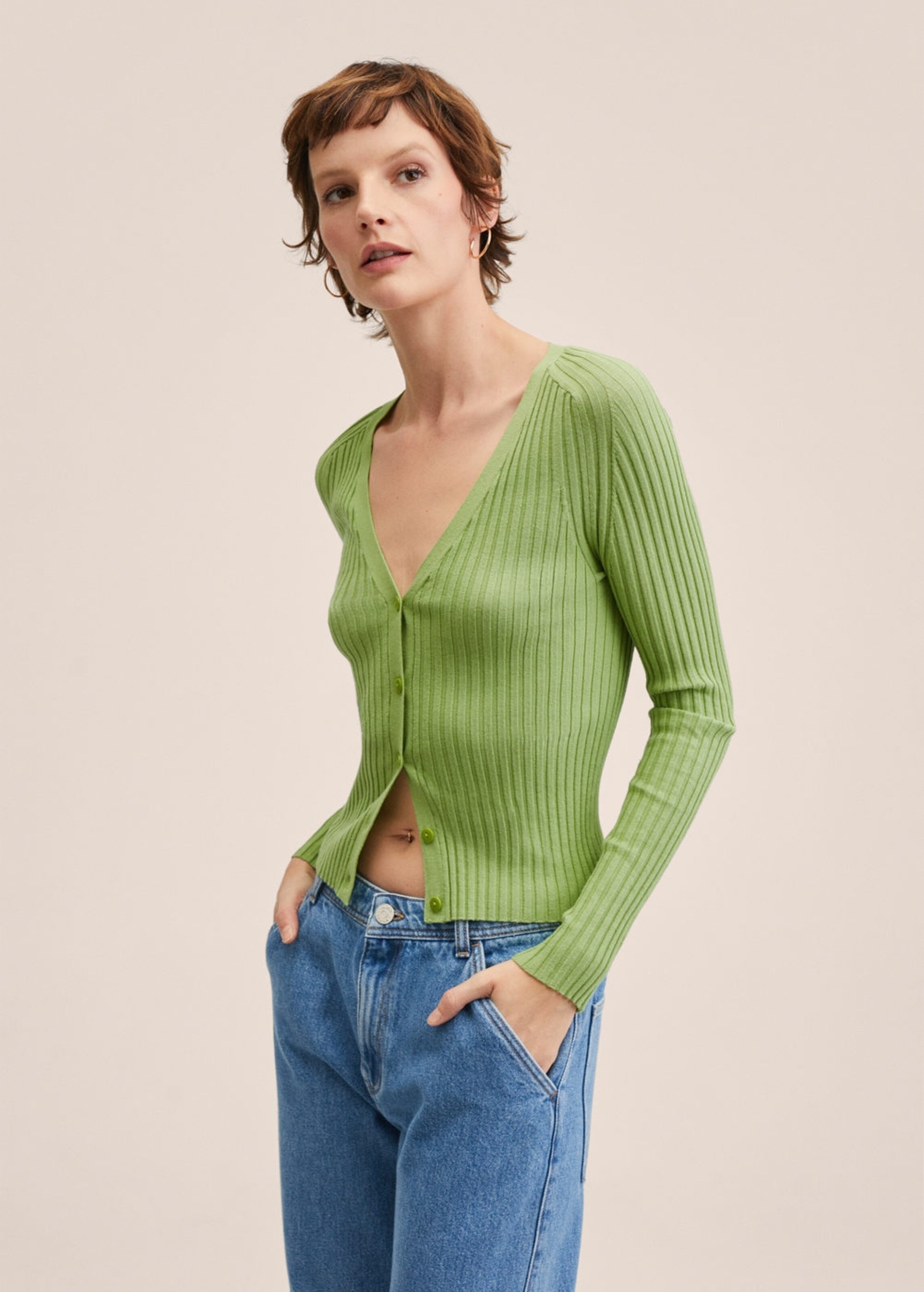 Frauen Pullover & Strick MANGO Strickjacke 'Lisa' in Grün - CL00344 Frauen Pullover & Strick MANGO Strickjacke 'Lisa' in Grün - CL00344