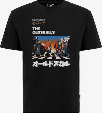 Oldskull Shirt 'Asian Icons Legends Walking Graphic' in Black: front