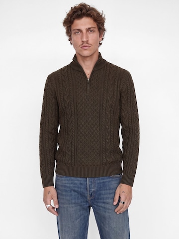 JACK & JONES Kampsun 'JPRBlucallum', värv pruun: eest vaates