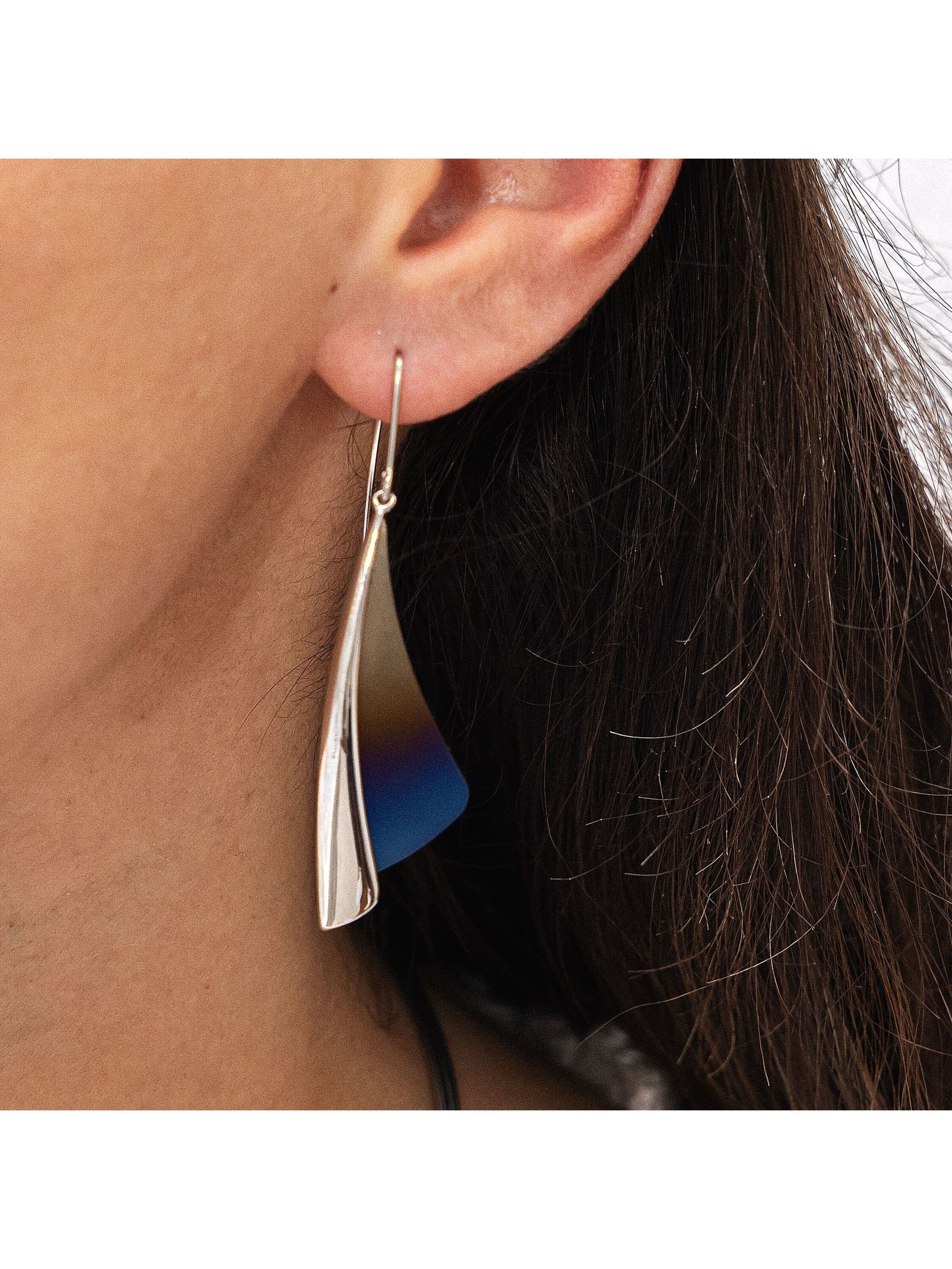 Boucles d'oreilles Zeeme en argent : devant