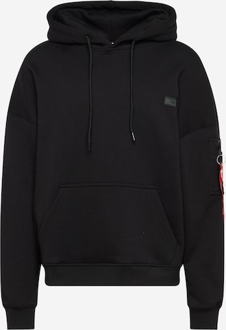 ALPHA INDUSTRIES Sweatshirt 'Essentials' i svart: framsida