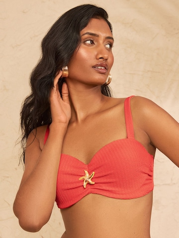 love & roses Koszulkowy Góra bikini w kolorze pomarańczowy: przód