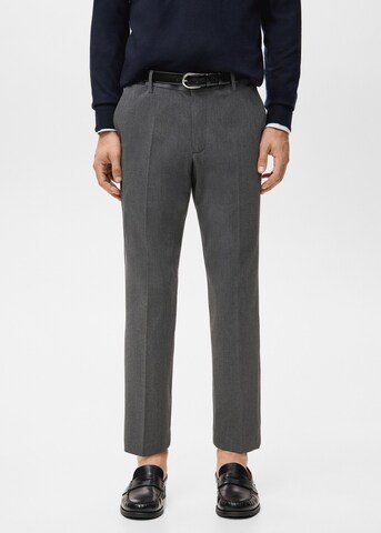 MANGO MAN Slim fit Pleated Pants 'Bologna' in Grey: front