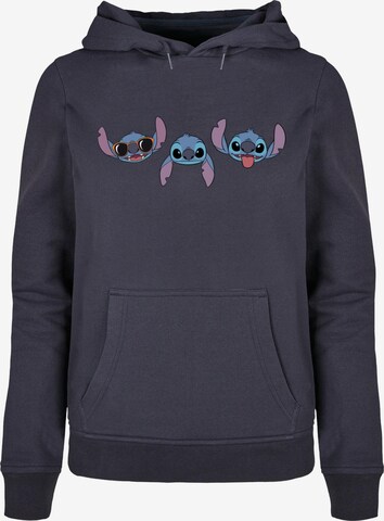 ABSOLUTE CULT Sweatshirt 'Lilo And Stitch - Faces' in Blau: predná strana