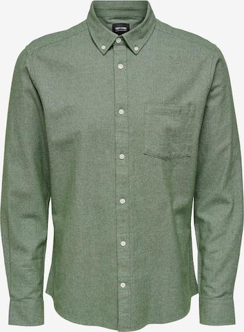Chemise Only & Sons en vert : devant