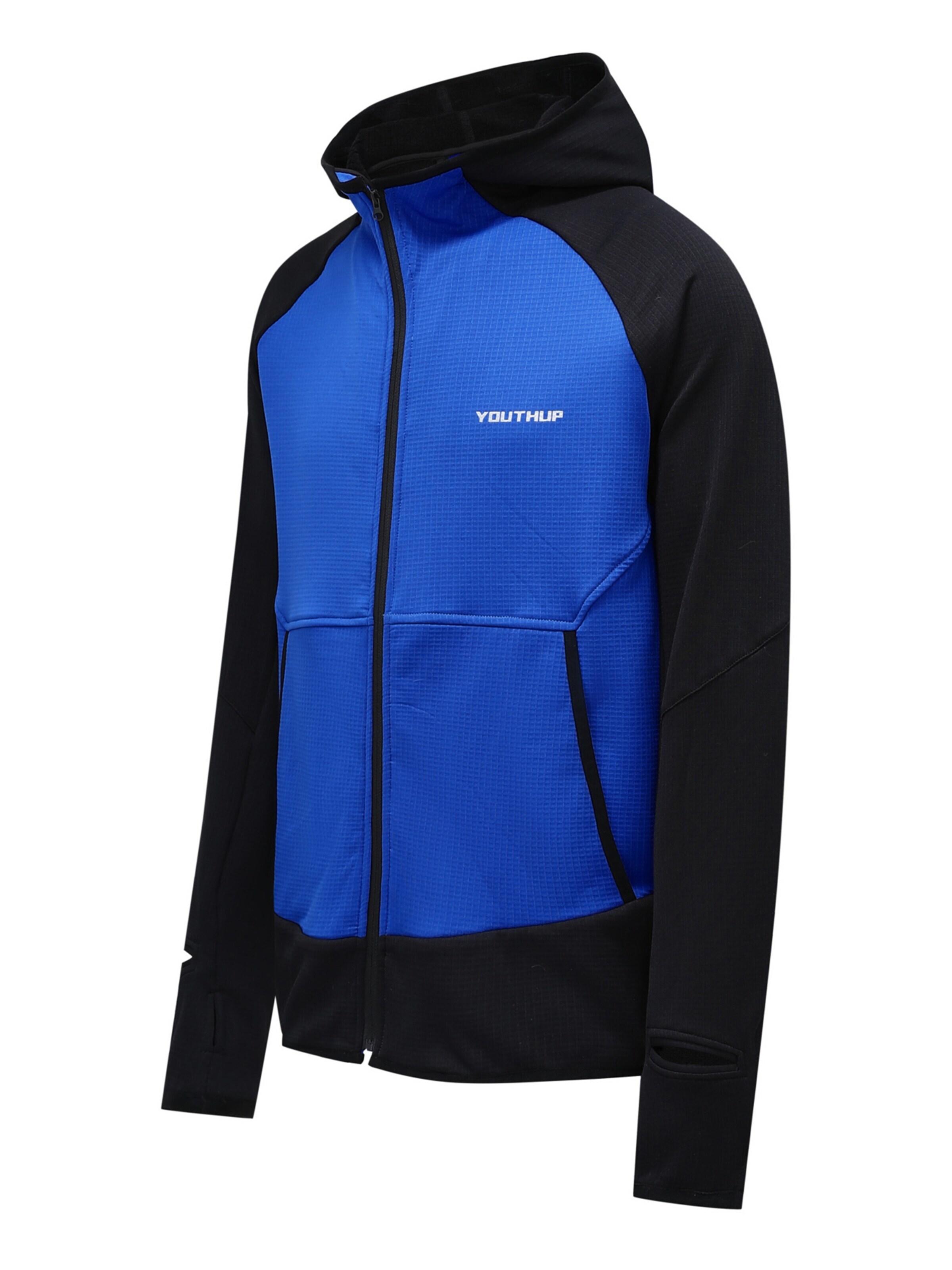 YOUTHUP Athletic Jacket 'UHRENFENSTER' in Blue