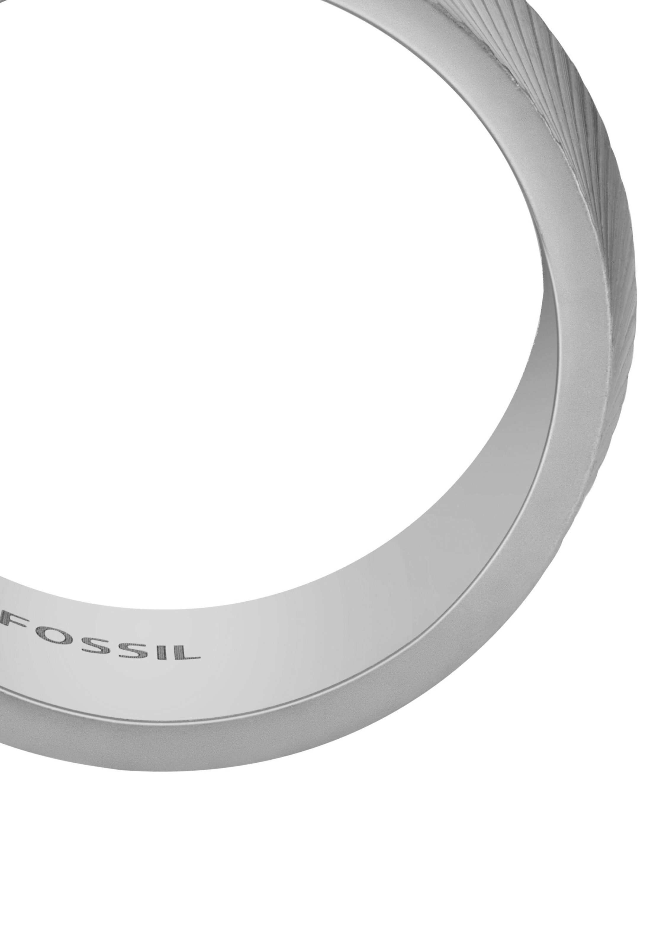 Fossil steel shop ring