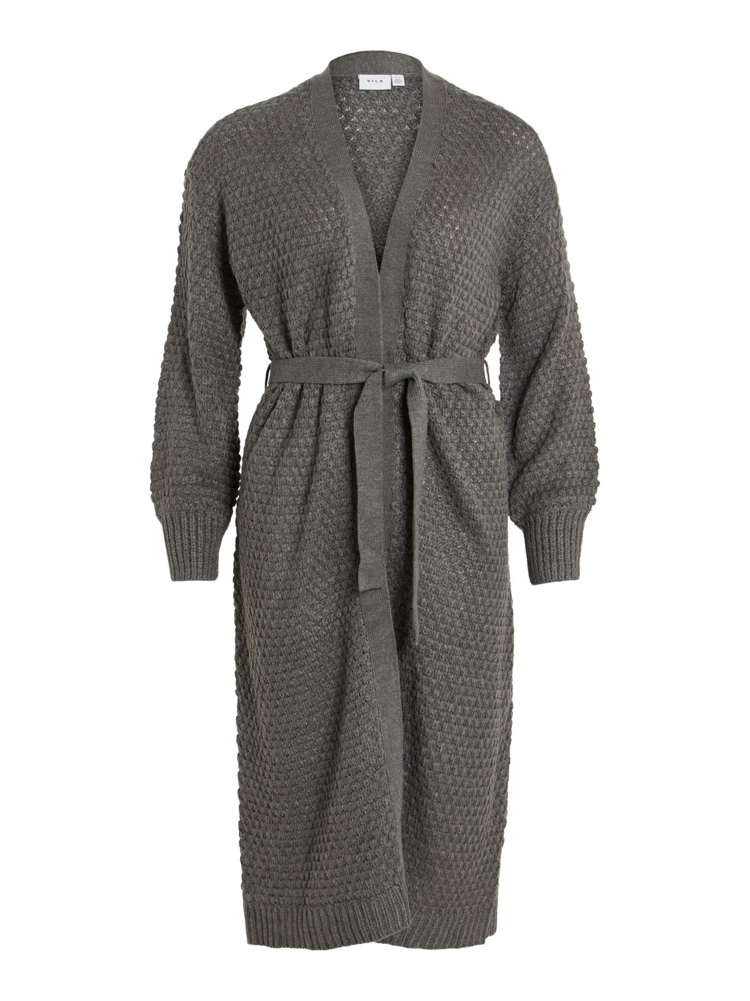 VILA Gebreid vest 'VILiomy' in de kleur Donkergrijs, Productweergave