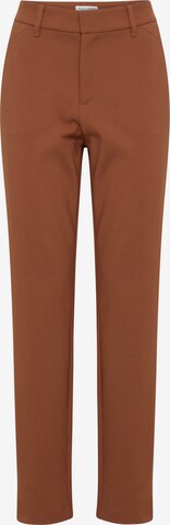 PULZ Jeans Slim fit Chino Pants 'BINDY' in Brown: front