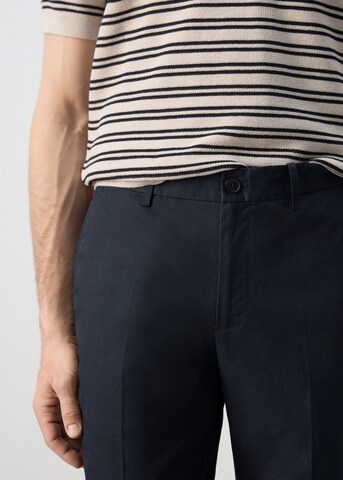 MANGO MAN Regular Pleat-Front Pants 'Gaspar' in Blue