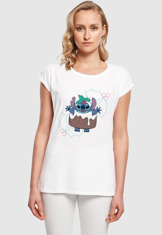 ABSOLUTE CULT Shirt 'Lilo And Stitch - Pudding Holly' in Wit: voorkant