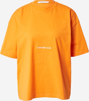 Calvin Klein Jeans Тениска в оранжево: отпред